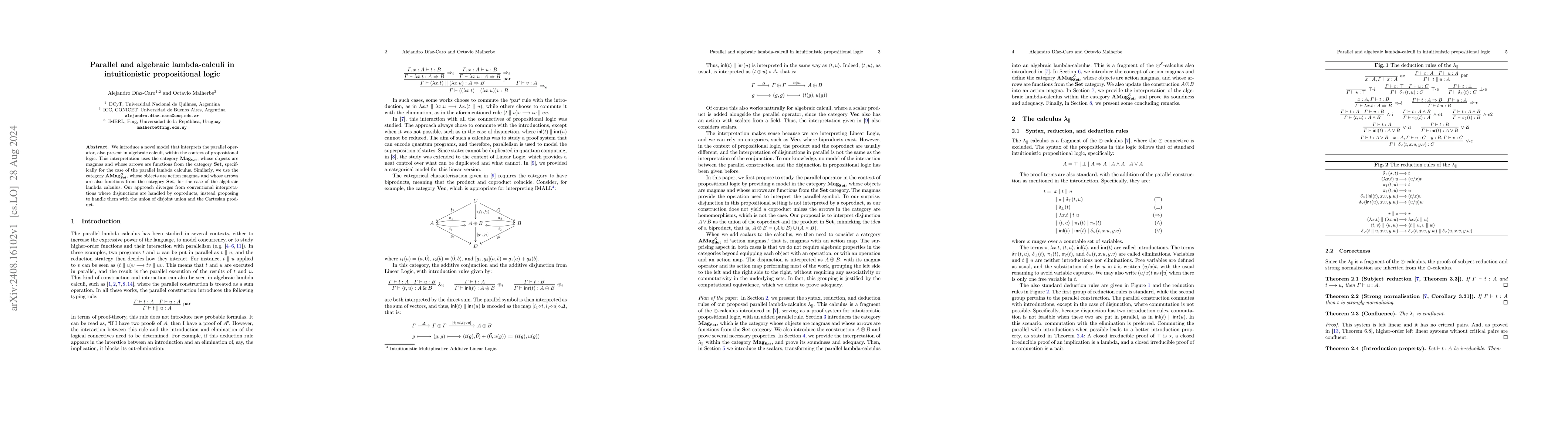 Thumbnail for Parallel and algebraic lambda-calculi in intuitionistic propositional
  logic