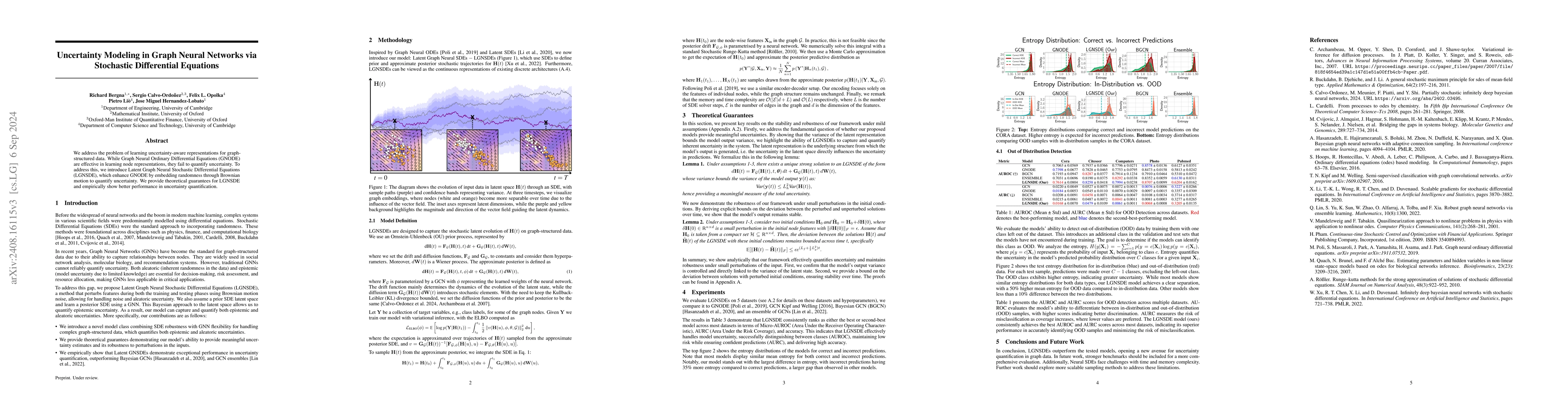 Thumbnail for Uncertainty Modeling in Graph Neural Networks via Stochastic
  Differential Equations