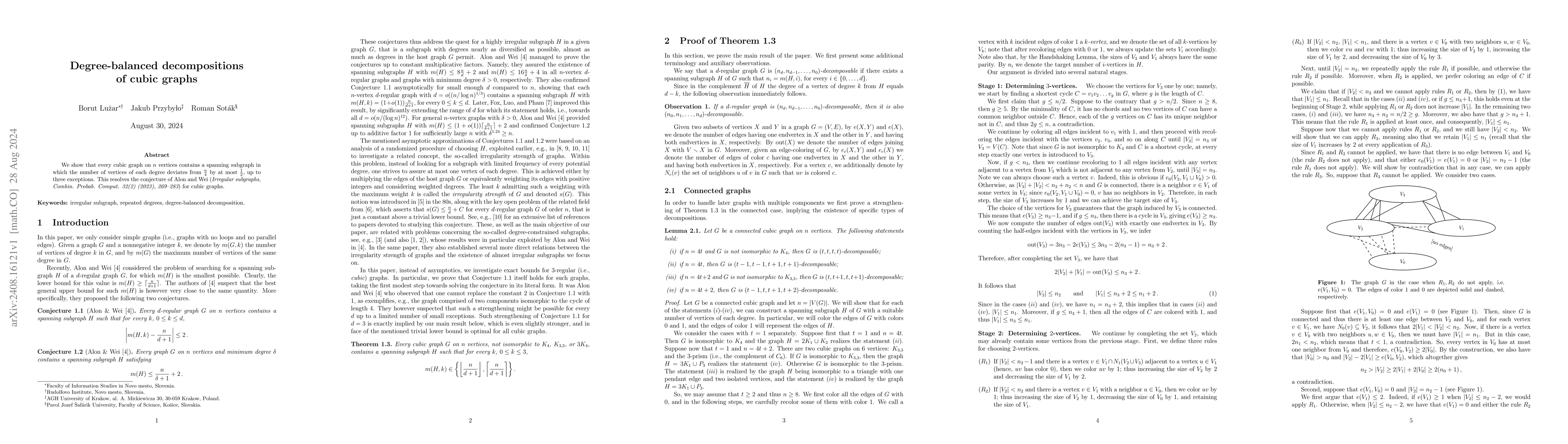 Thumbnail for Degree-balanced decompositions of cubic graphs