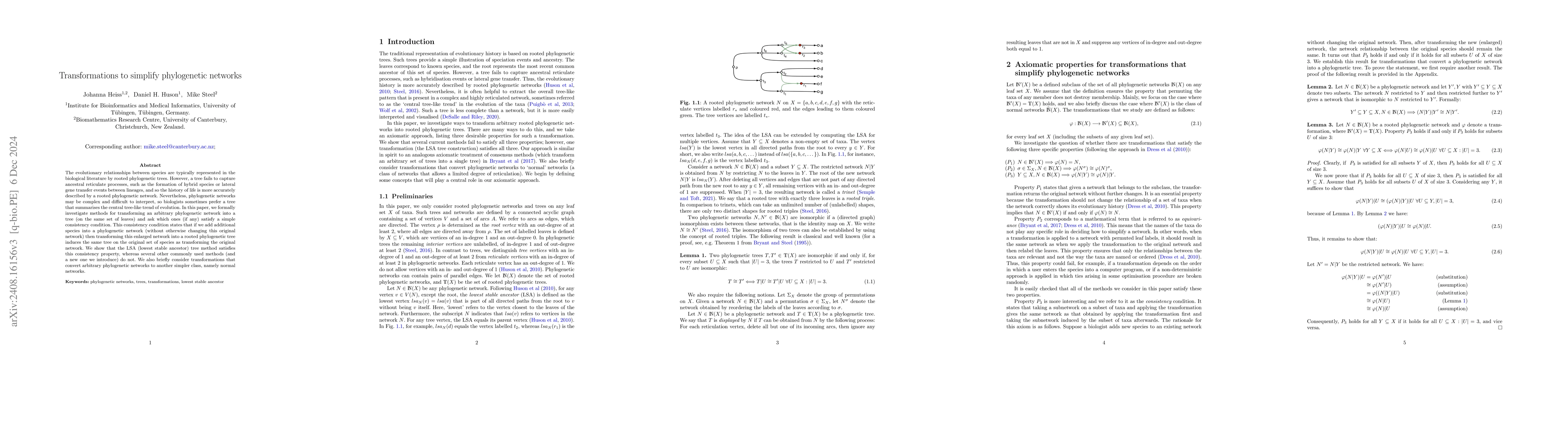 Thumbnail for Transformations to simplify phylogenetic networks
