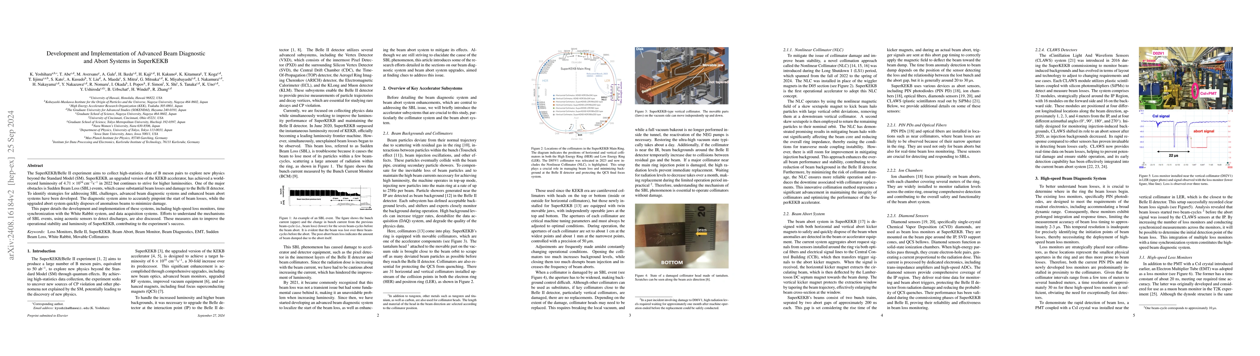 Thumbnail for Development and Implementation of Advanced Beam Diagnostic and Abort
  Systems in SuperKEKB