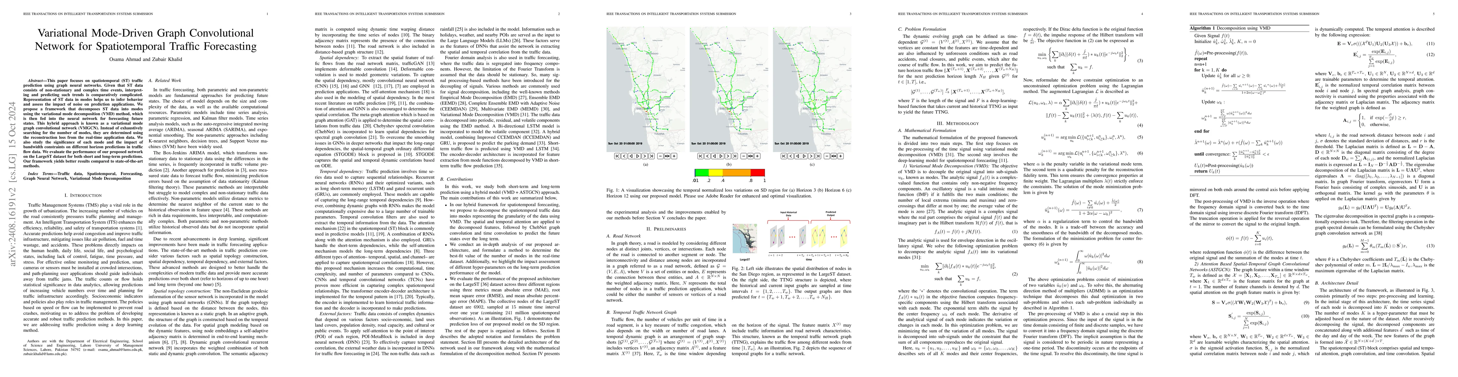 Thumbnail for Variational Mode-Driven Graph Convolutional Network for Spatiotemporal
  Traffic Forecasting