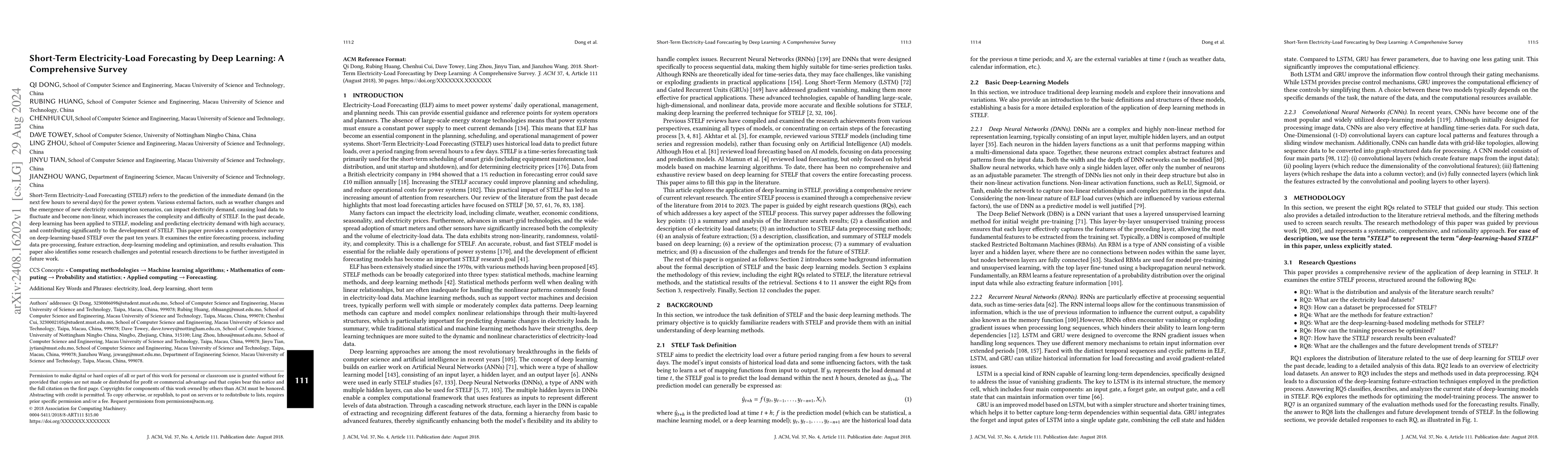 Thumbnail for Short-Term Electricity-Load Forecasting by Deep Learning: A
  Comprehensive Survey