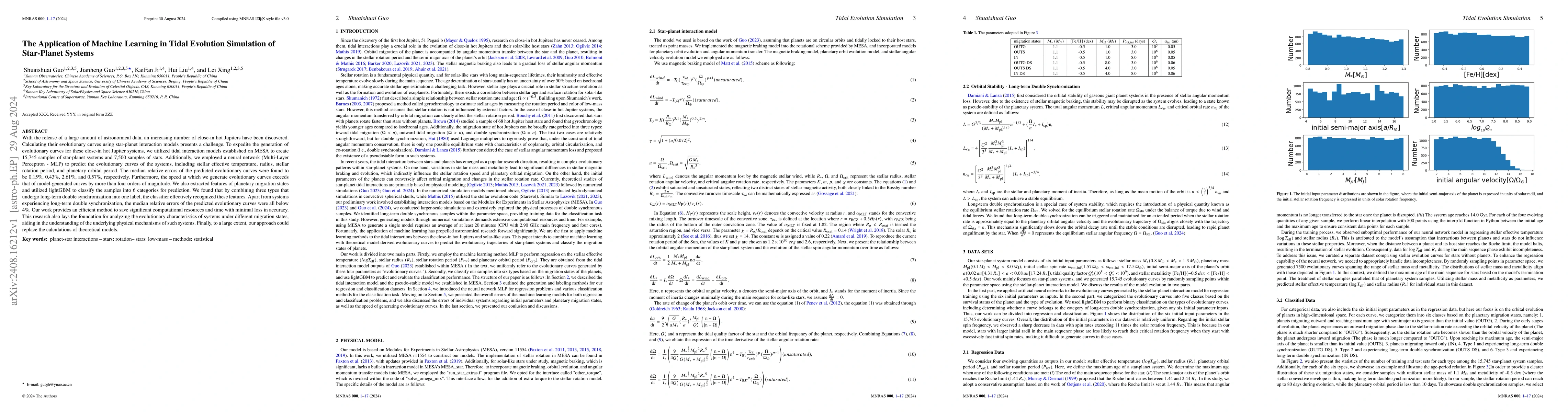 Thumbnail for The Application of Machine Learning in Tidal Evolution Simulation of
  Star-Planet Systems