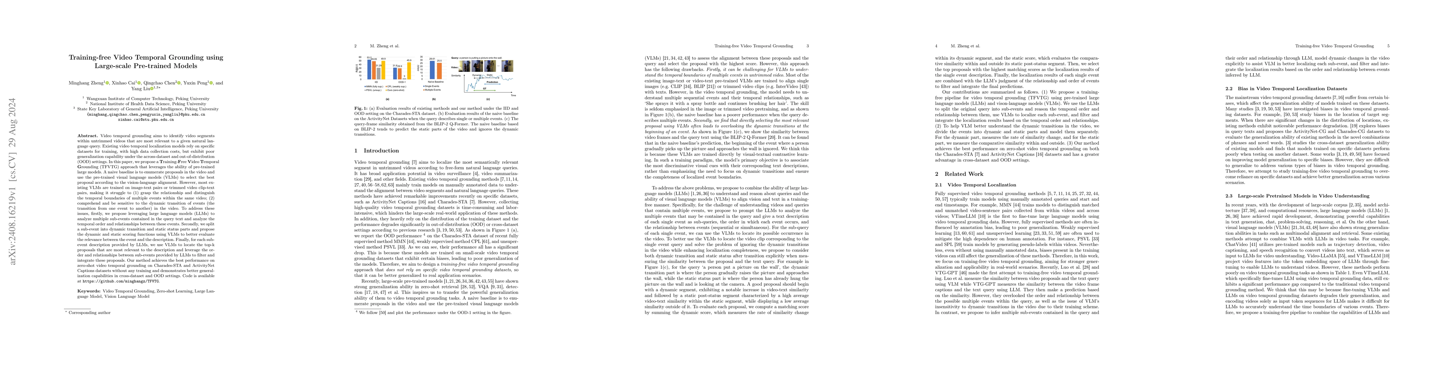 Thumbnail for Training-free Video Temporal Grounding using Large-scale Pre-trained
  Models