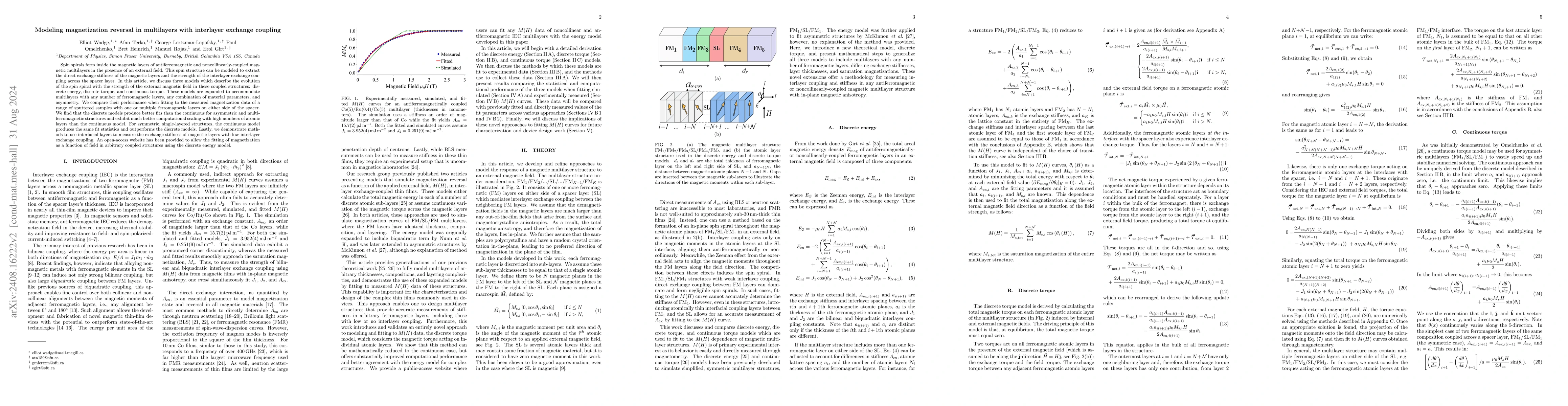 Thumbnail for Modeling magnetization reversal in multilayers with interlayer exchange
  coupling