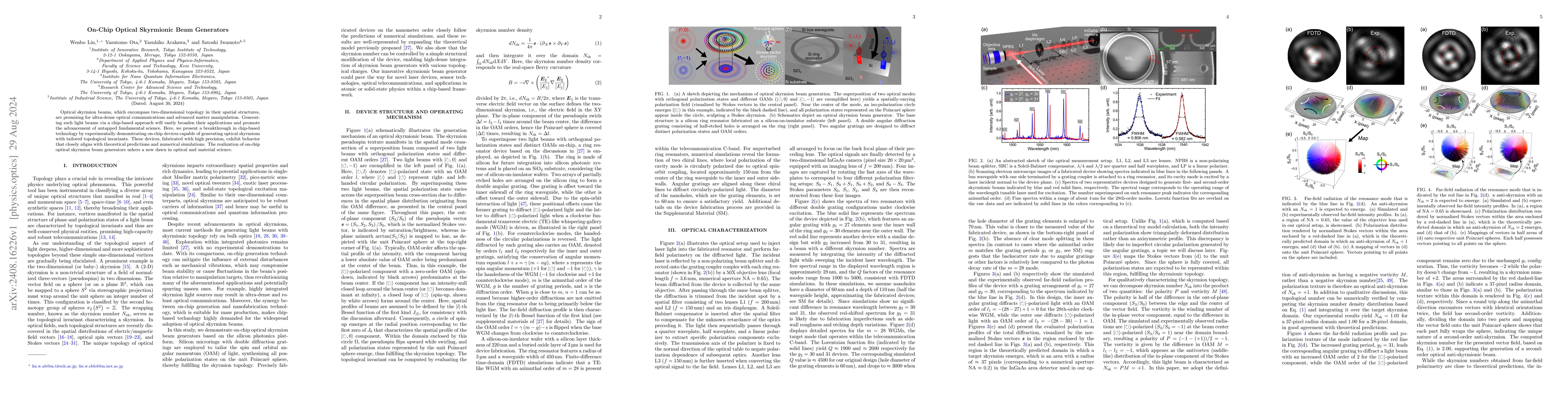 Thumbnail for On-Chip Optical Skyrmionic Beam Generators