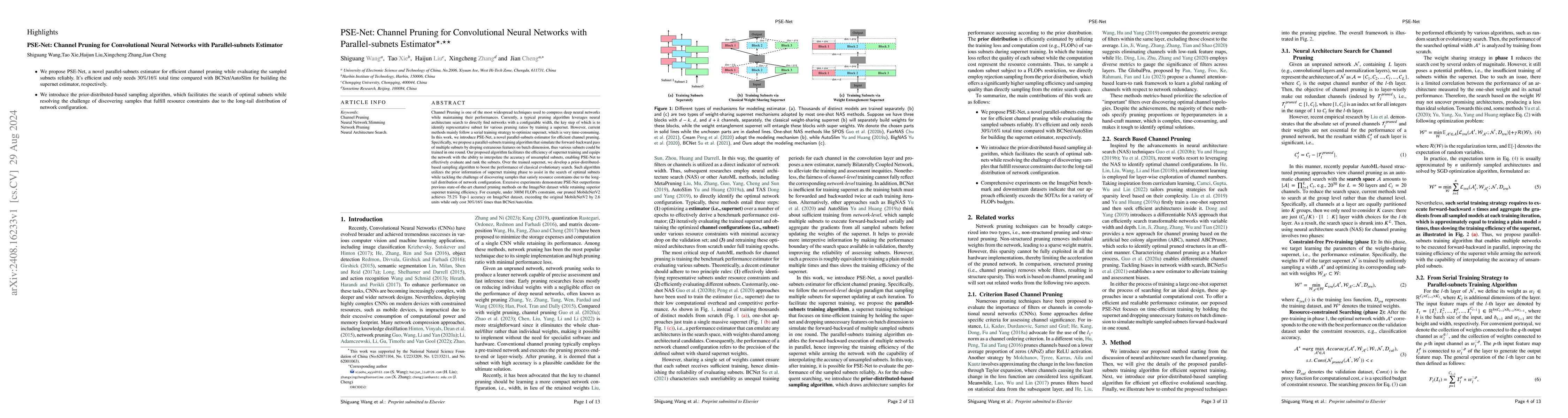 Thumbnail for PSE-Net: Channel Pruning for Convolutional Neural Networks with
  Parallel-subnets Estimator