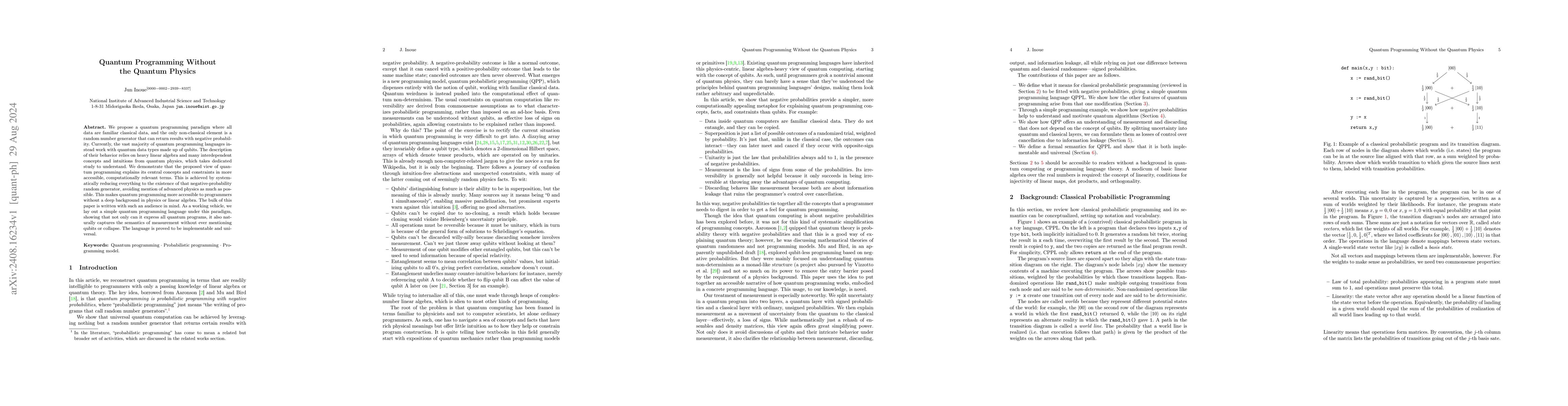 Thumbnail for Quantum Programming Without the Quantum Physics