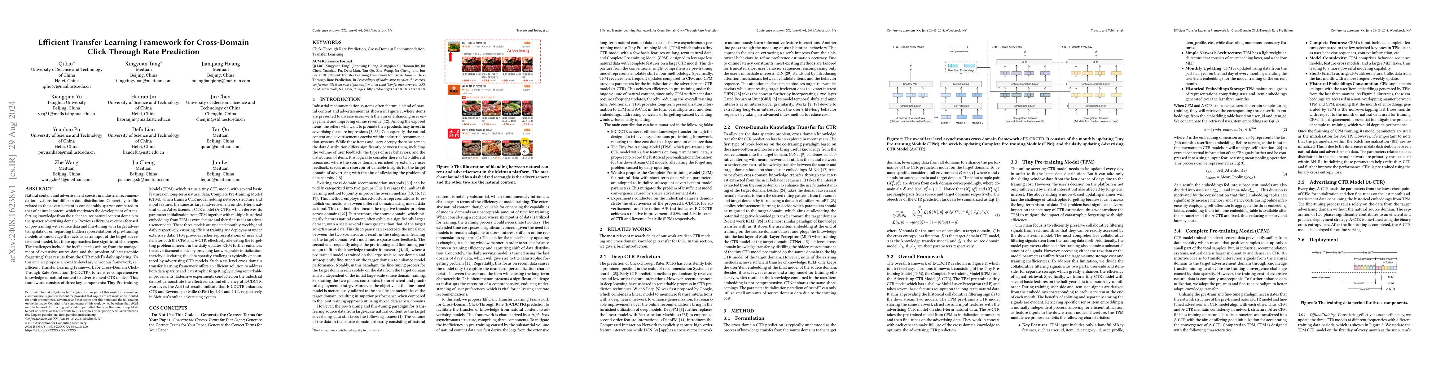 Thumbnail for Efficient Transfer Learning Framework for Cross-Domain Click-Through
  Rate Prediction