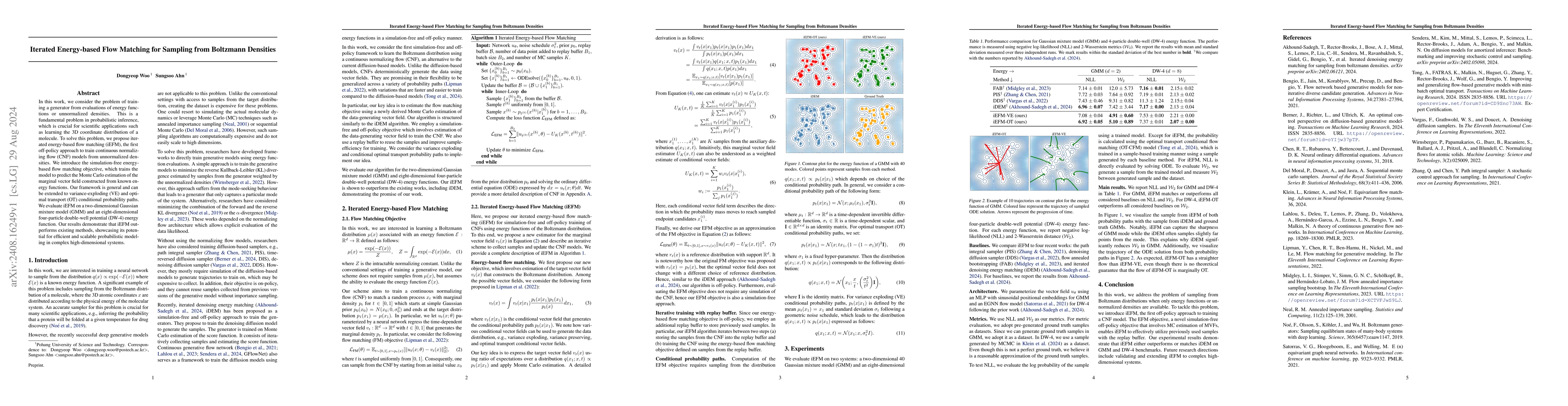 Thumbnail for Iterated Energy-based Flow Matching for Sampling from Boltzmann
  Densities
