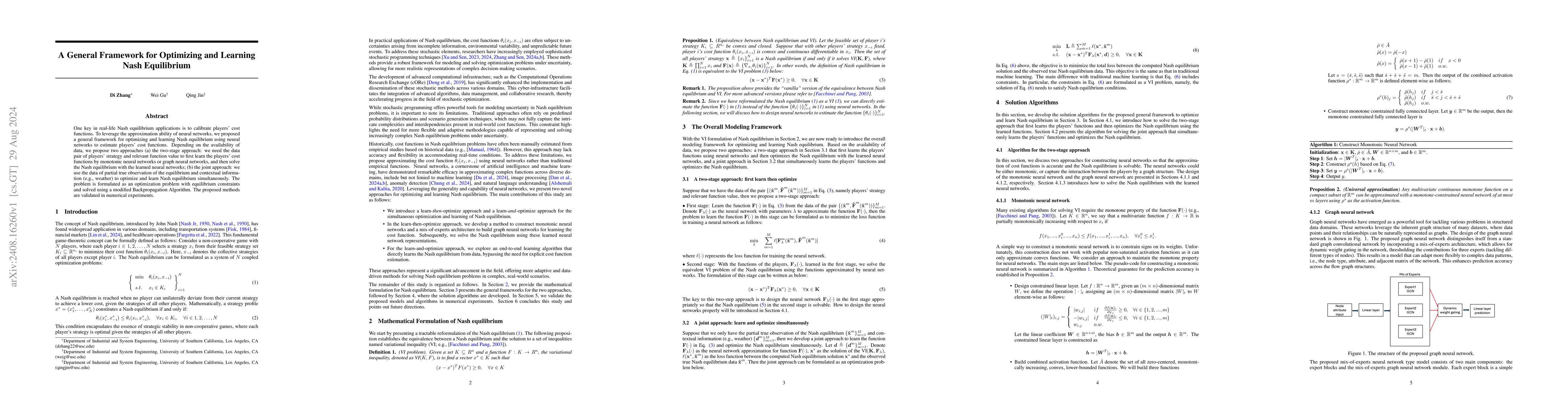 Thumbnail for A General Framework for Optimizing and Learning Nash Equilibrium