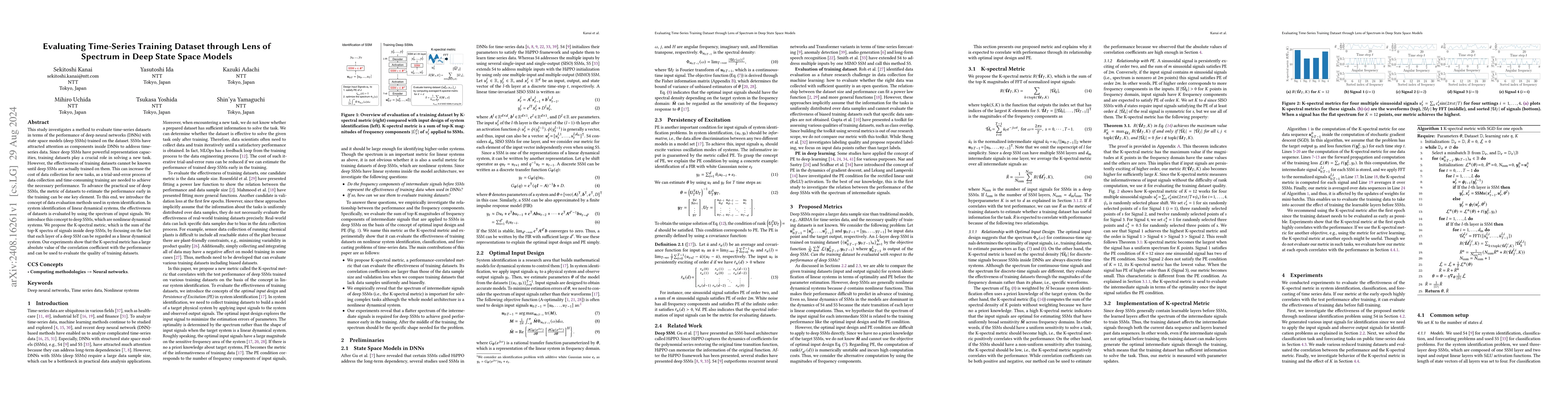Thumbnail for Evaluating Time-Series Training Dataset through Lens of Spectrum in Deep
  State Space Models