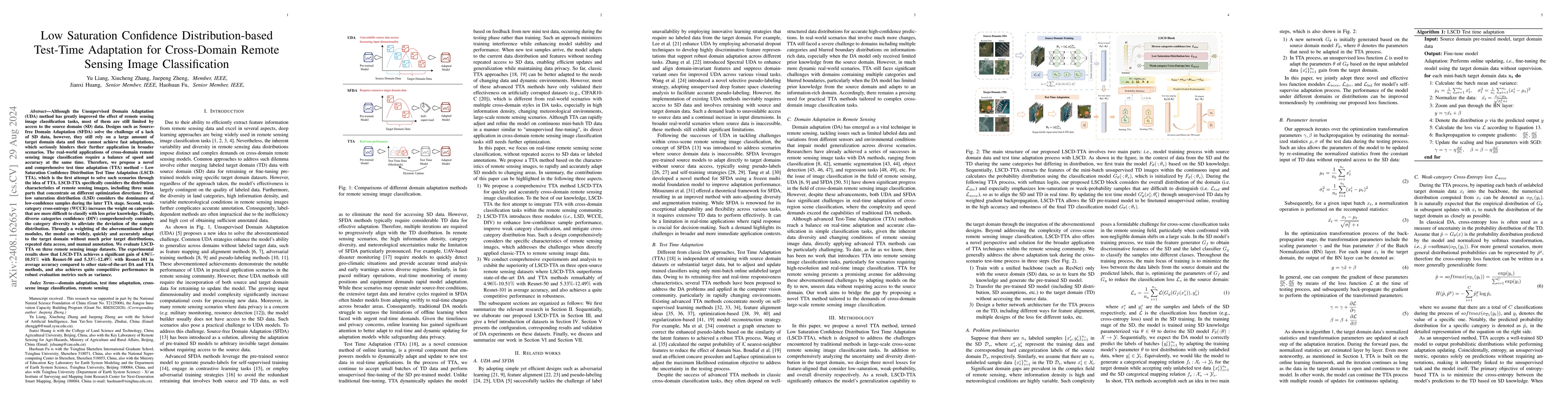 Thumbnail for Low Saturation Confidence Distribution-based Test-Time Adaptation for
  Cross-Domain Remote Sensing Image Classification