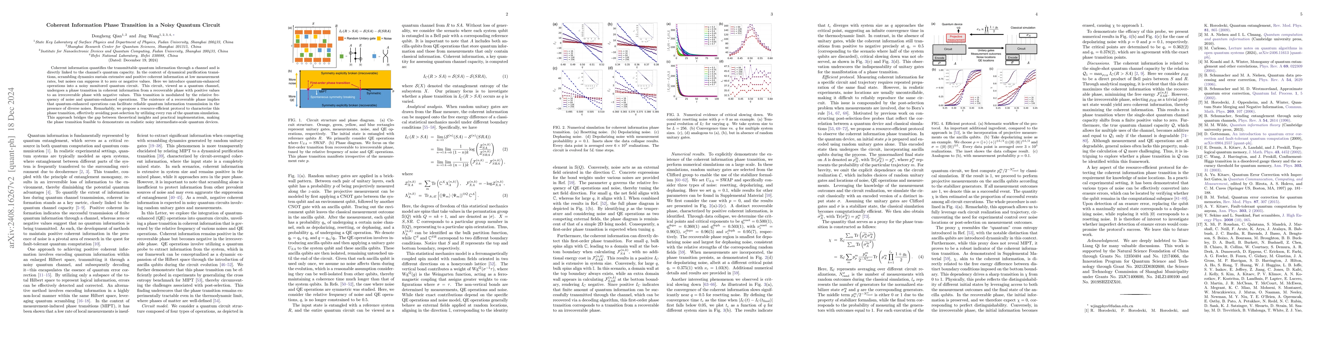 Thumbnail for Coherent Information Phase Transition in a Noisy Quantum Circuit