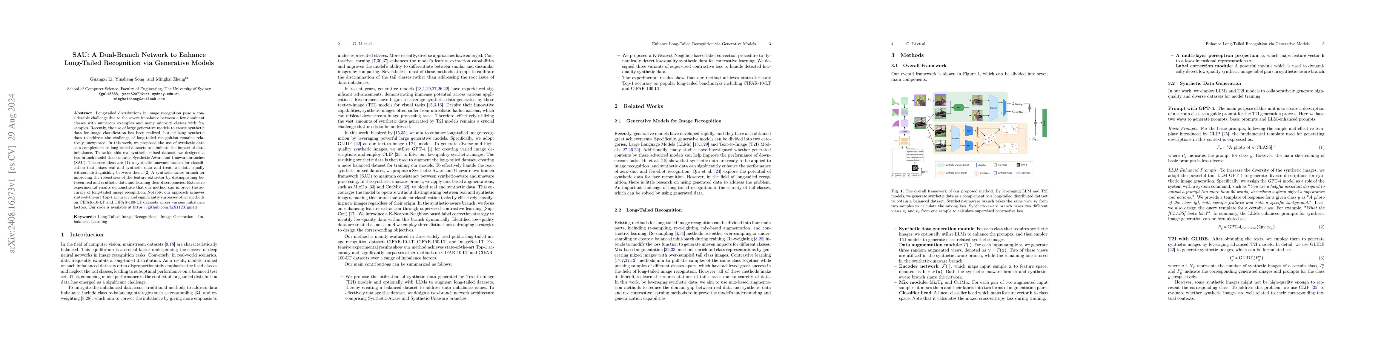 Thumbnail for SAU: A Dual-Branch Network to Enhance Long-Tailed Recognition via
  Generative Models