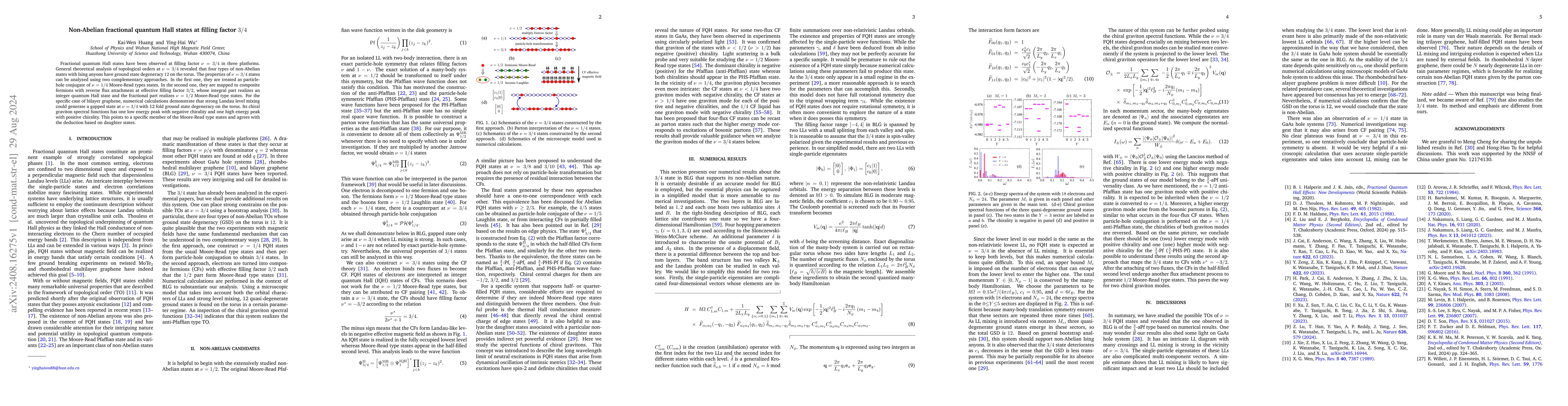 Thumbnail for Non-Abelian fractional quantum Hall states at filling factor 3/4