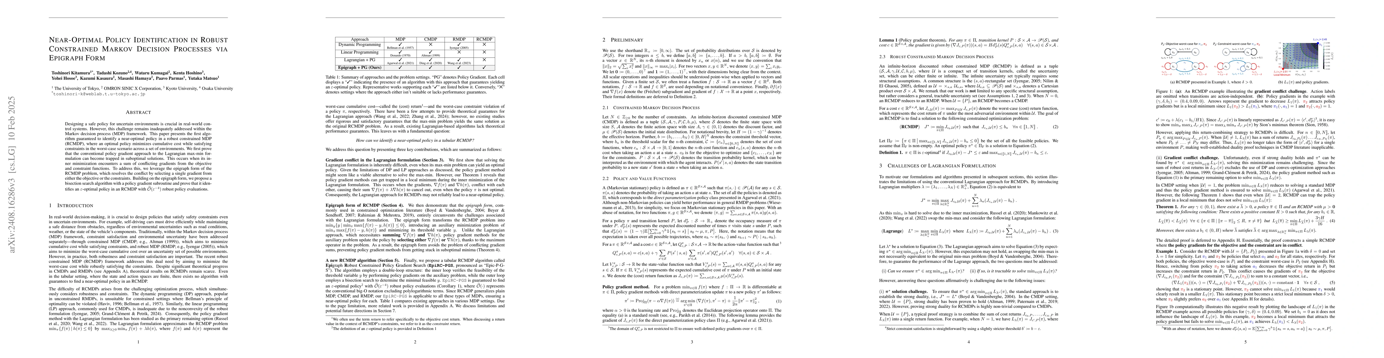 Thumbnail for Near-Optimal Policy Identification in Robust Constrained Markov Decision
  Processes via Epigraph Form