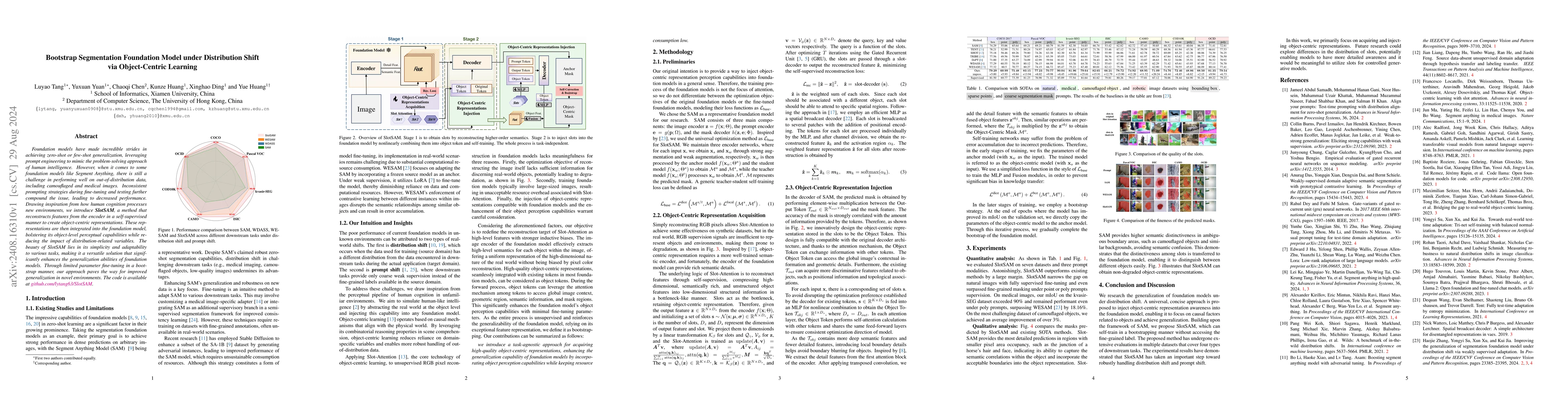 Thumbnail for Bootstrap Segmentation Foundation Model under Distribution Shift via
  Object-Centric Learning