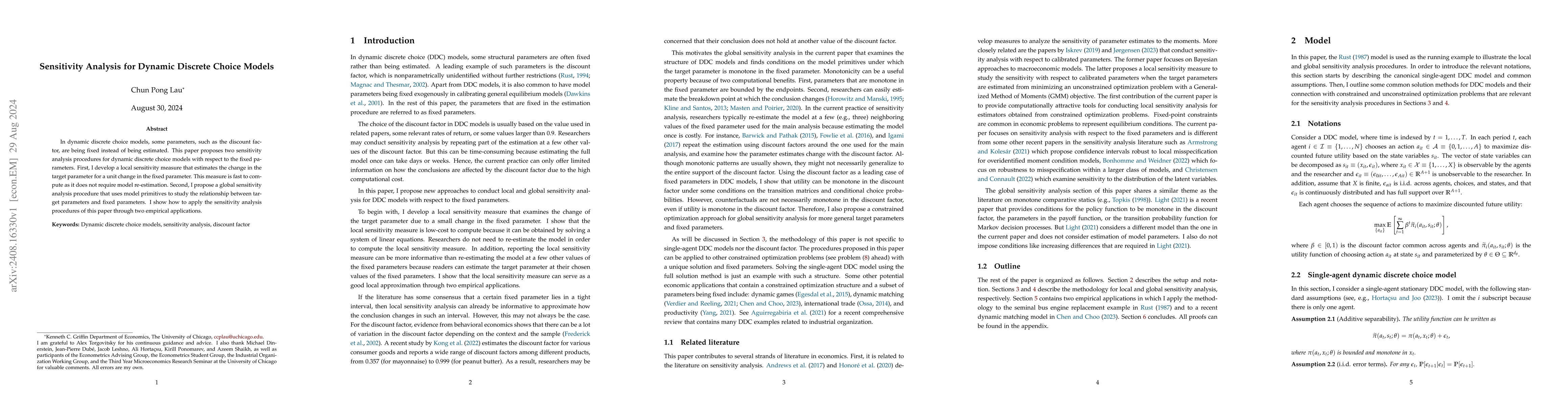 Thumbnail for Sensitivity Analysis for Dynamic Discrete Choice Models