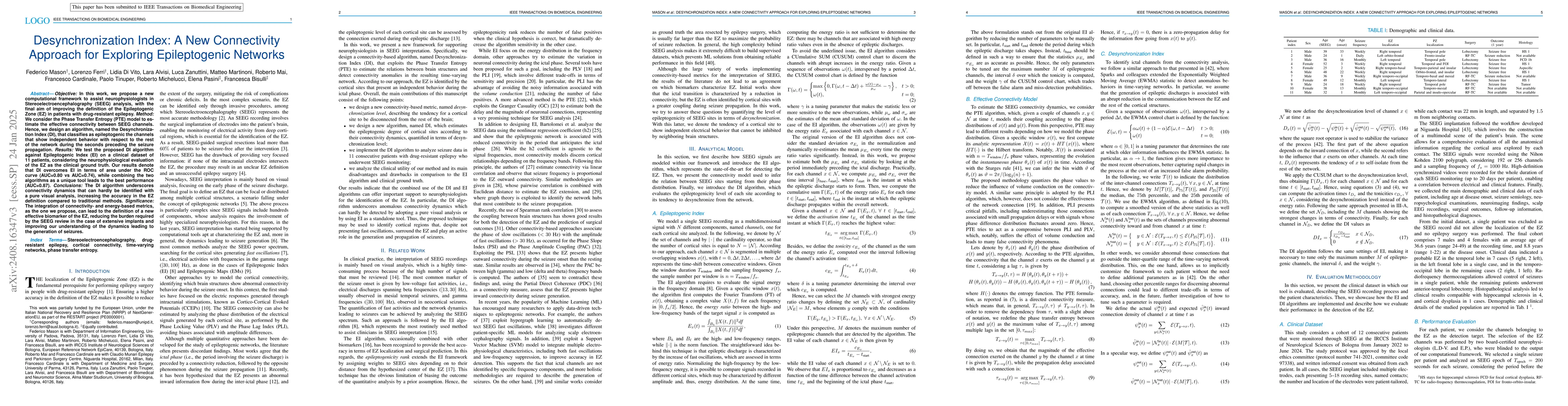 Thumbnail for Desynchronization Index: a New Approach for Exploring Complex
  Epileptogenic Networks in Stereoelectroencephalography