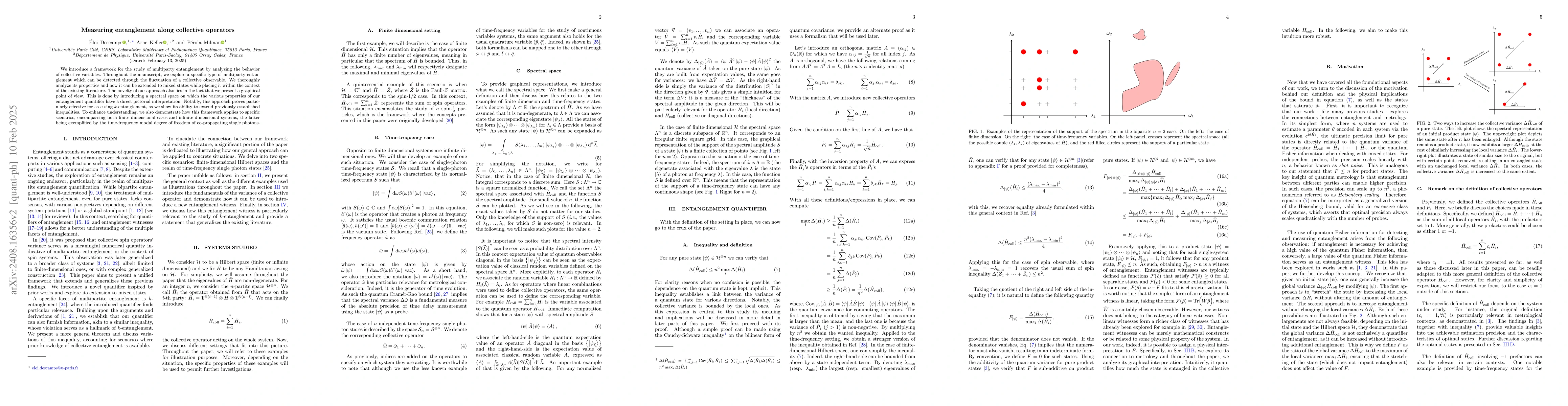 Thumbnail for Measuring entanglement along collective operators