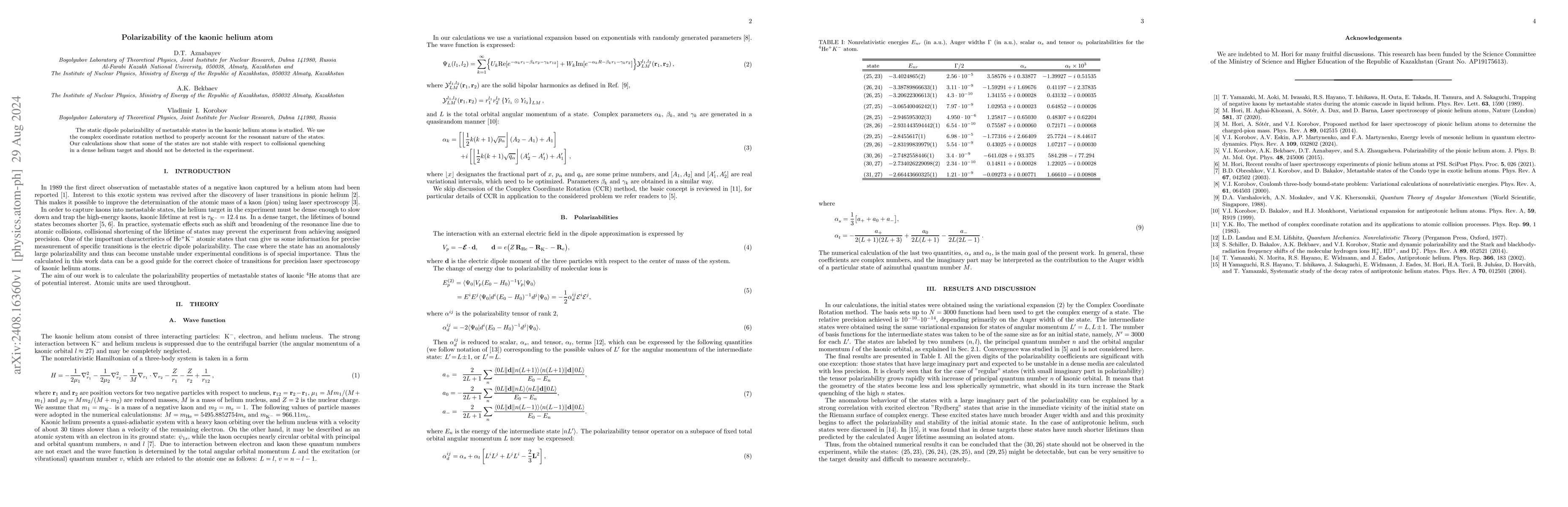 Thumbnail for Polarizability of the kaonic helium atom