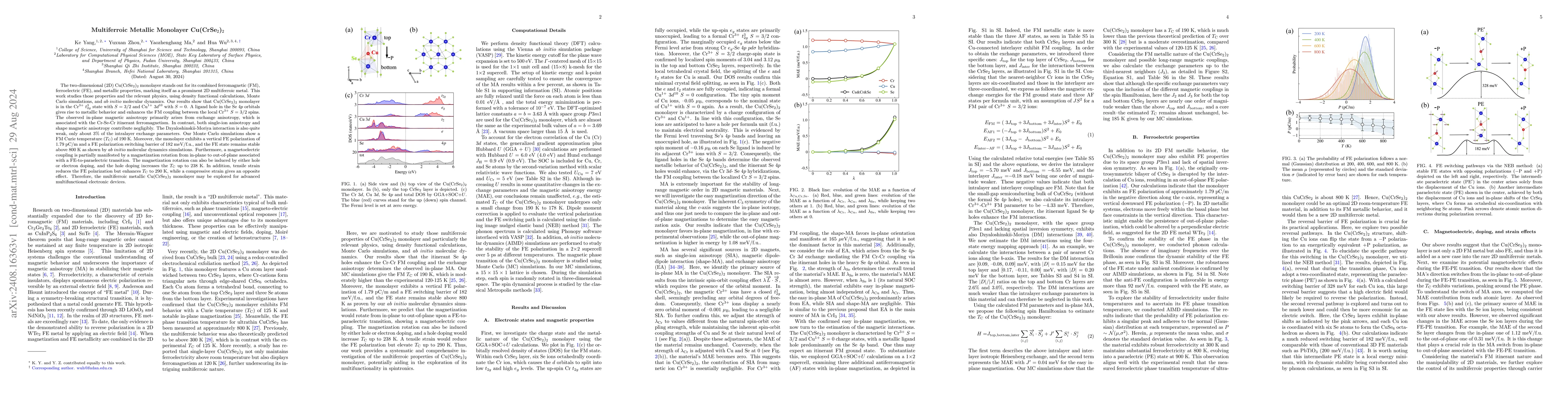 Thumbnail for Multiferroic Metallic Monolayer Cu(CrSe2)2