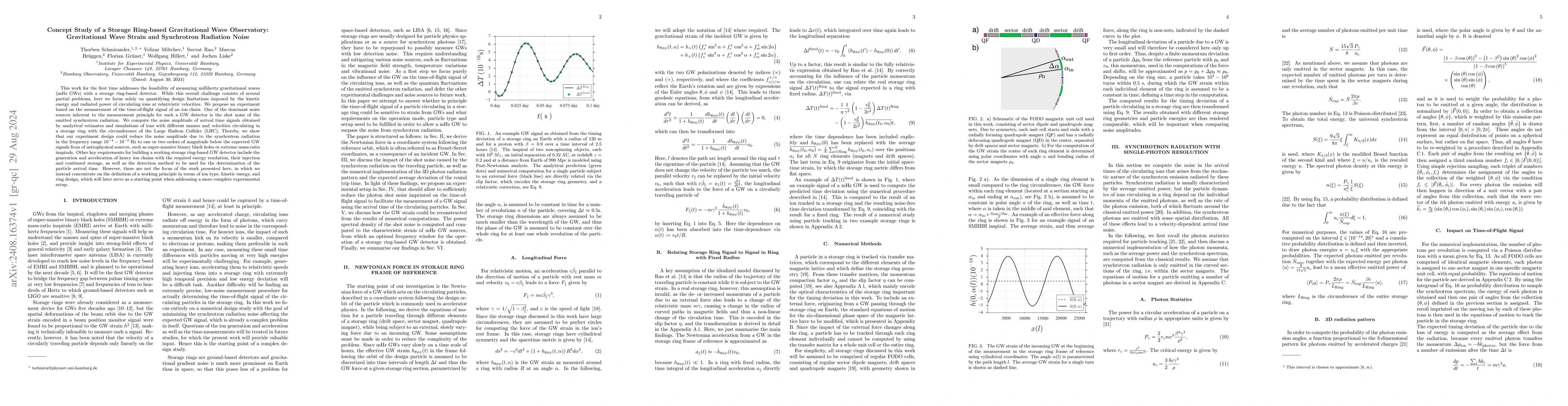 Thumbnail for Concept Study of a Storage Ring-based Gravitational Wave Observatory:
  Gravitational Wave Strain and Synchrotron Radiation Noise