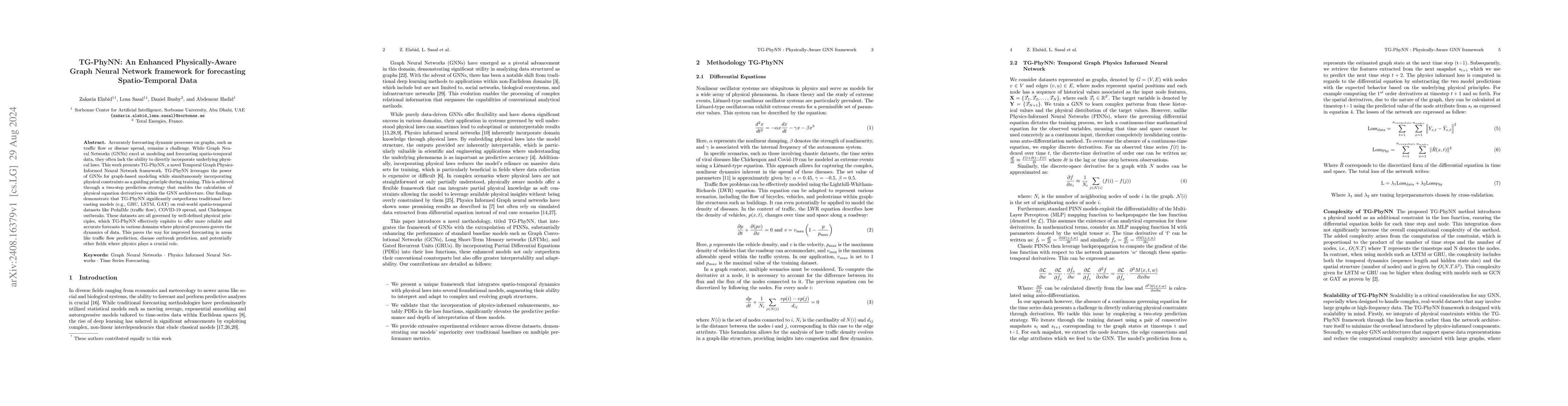 Thumbnail for TG-PhyNN: An Enhanced Physically-Aware Graph Neural Network framework
  for forecasting Spatio-Temporal Data