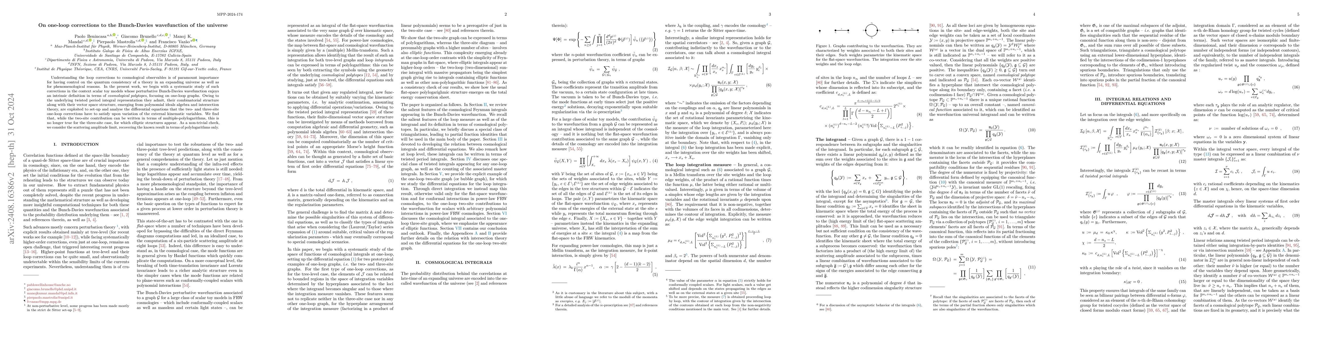 Thumbnail for On one-loop corrections to the Bunch-Davies wavefunction of the universe