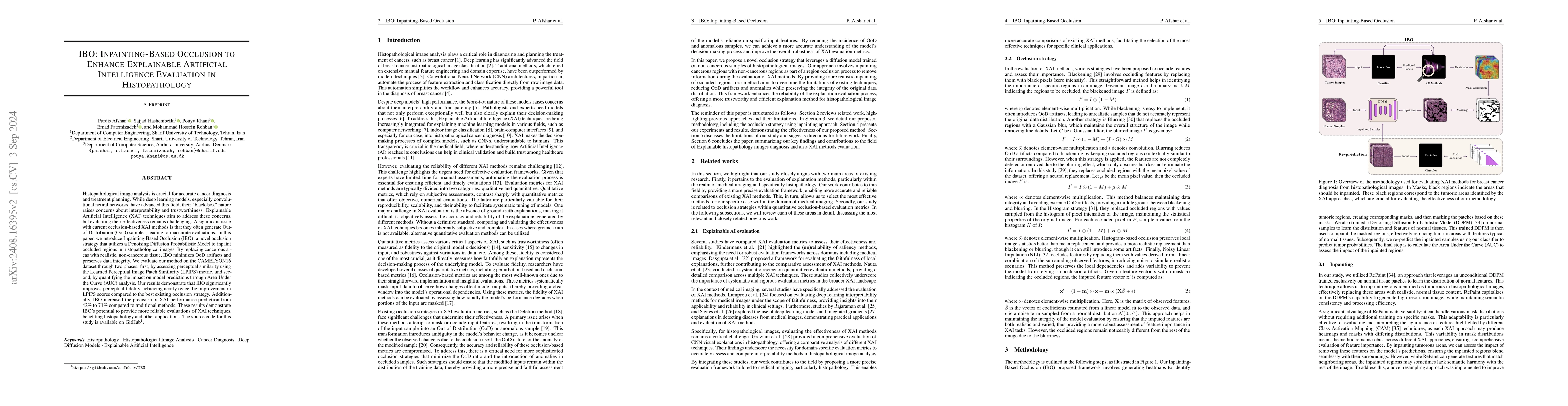 Thumbnail for IBO: Inpainting-Based Occlusion to Enhance Explainable Artificial
  Intelligence Evaluation in Histopathology