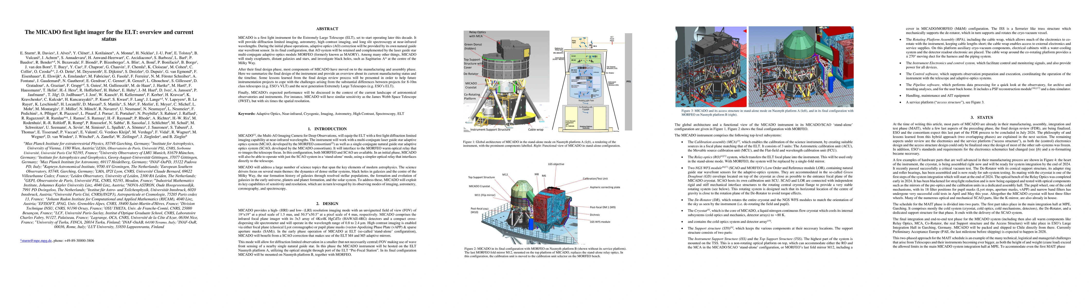 Thumbnail for The MICADO first light imager for the ELT: overview and current Status