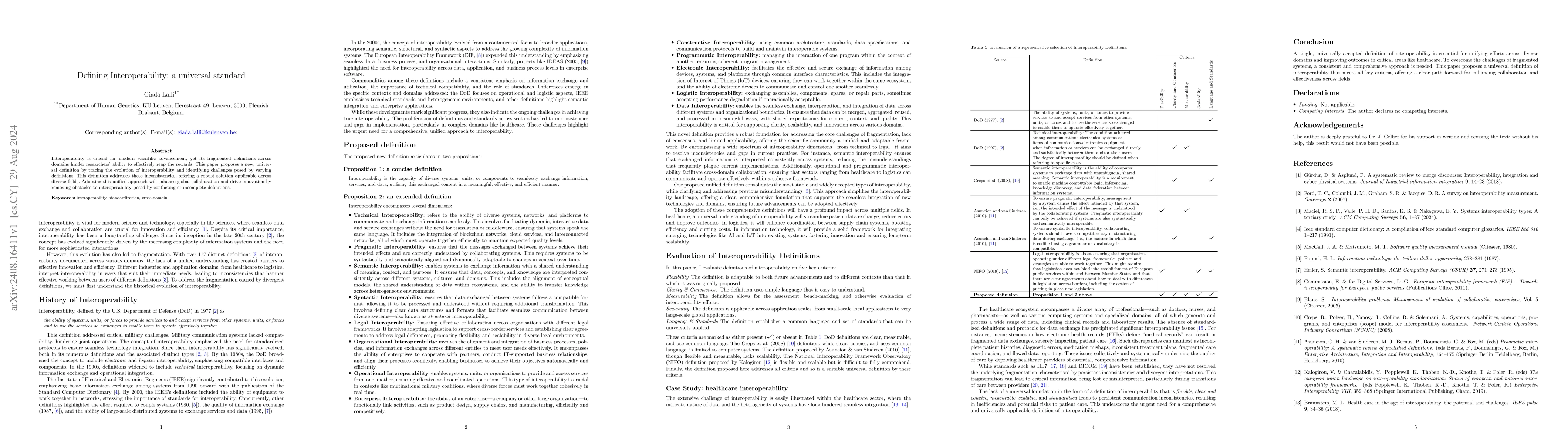 Thumbnail for Defining Interoperability: a universal standard
