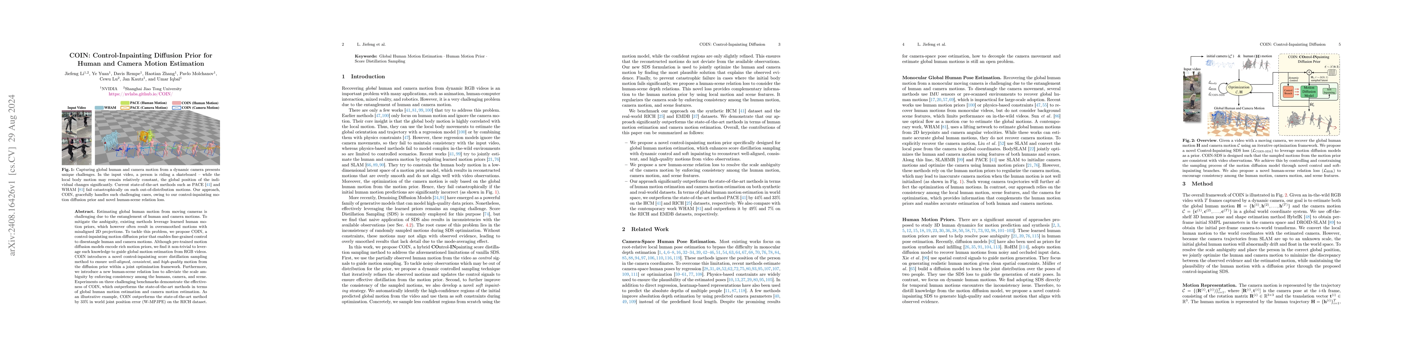Thumbnail for COIN: Control-Inpainting Diffusion Prior for Human and Camera Motion
  Estimation