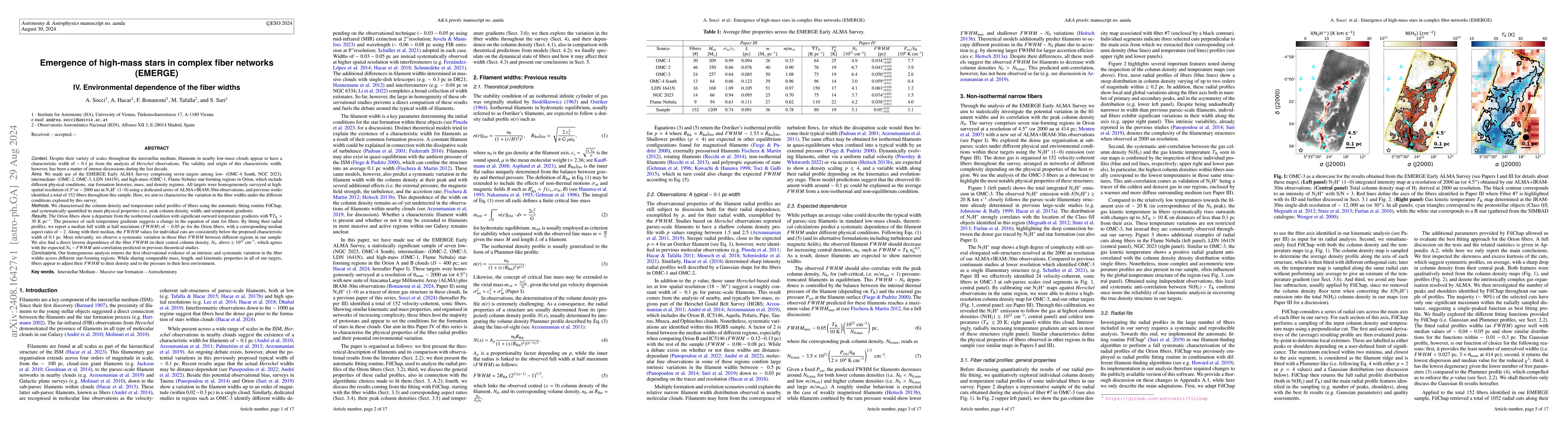 Thumbnail for Emergence of high-mass stars in complex fiber networks (EMERGE) IV.
  Environmental dependence of the fiber widths