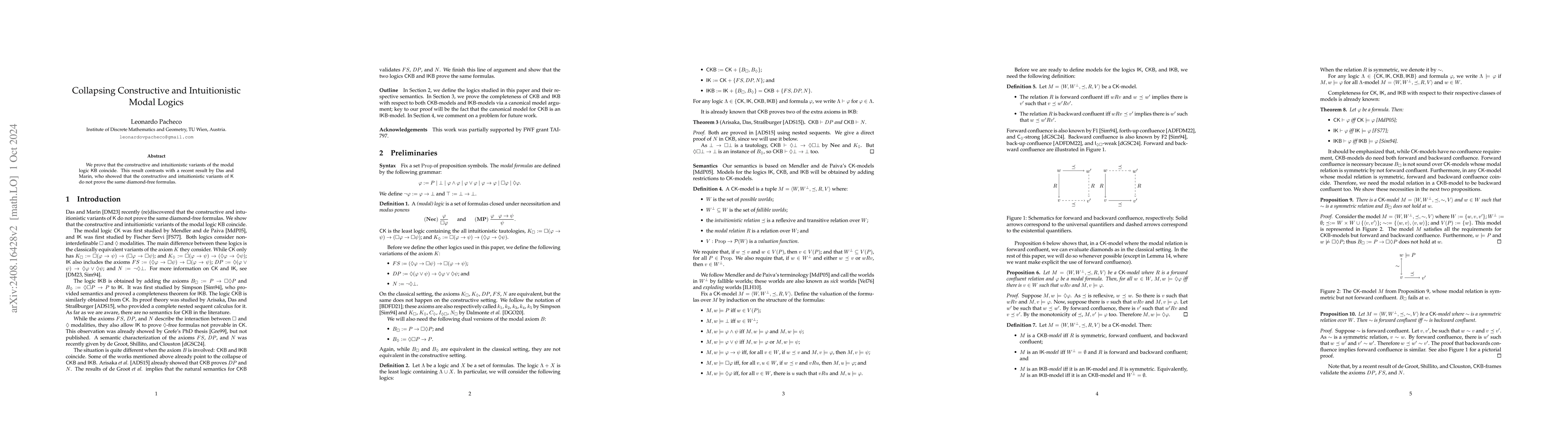 Thumbnail for Collapsing Constructive and Intuitionistic Modal Logics