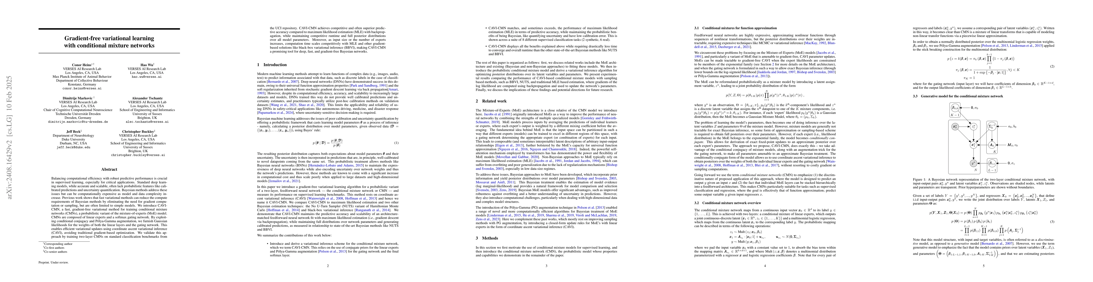 Thumbnail for Gradient-free variational learning with conditional mixture networks