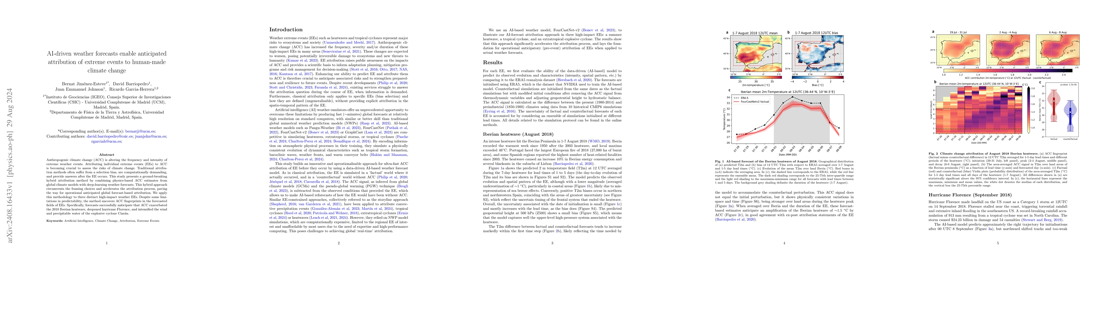 Thumbnail for AI-driven weather forecasts enable anticipated attribution of extreme
  events to human-made climate change