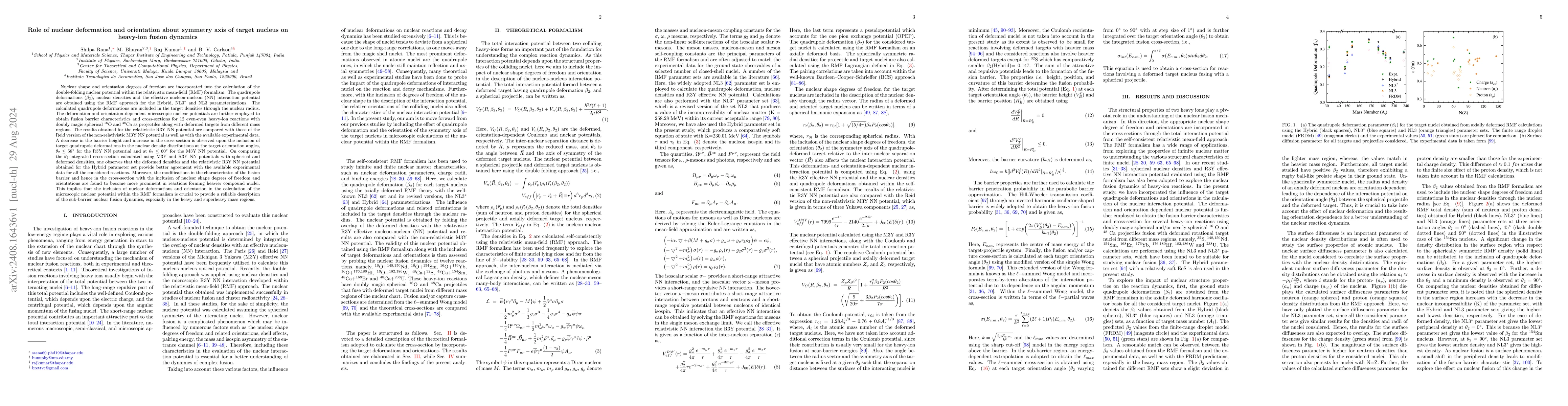 Thumbnail for Role of nuclear deformation and orientation about symmetry axis of
  target nucleus on heavy-ion fusion dynamics