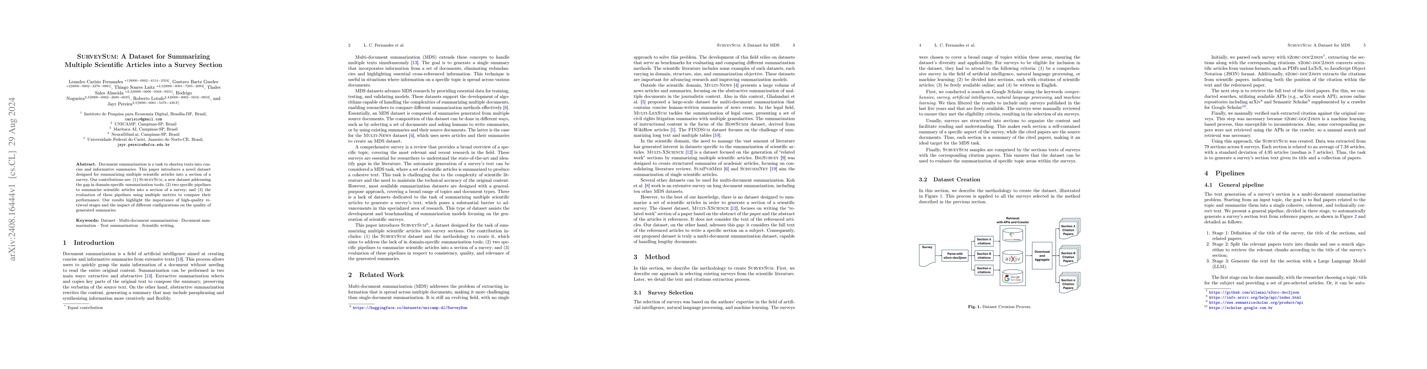 Thumbnail for SurveySum: A Dataset for Summarizing Multiple Scientific Articles into a
  Survey Section