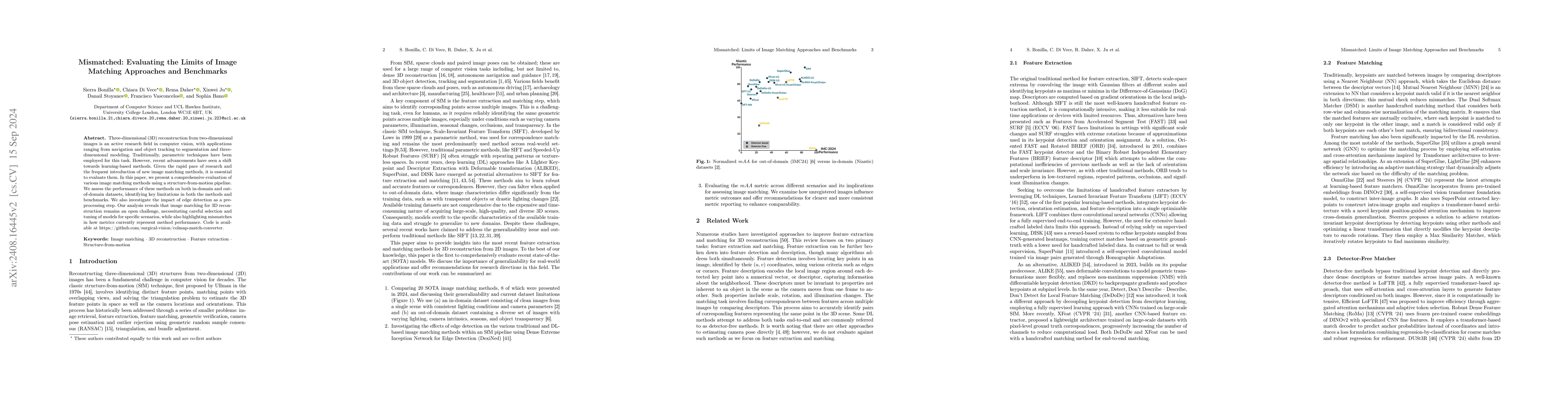 Thumbnail for Mismatched: Evaluating the Limits of Image Matching Approaches and
  Benchmarks