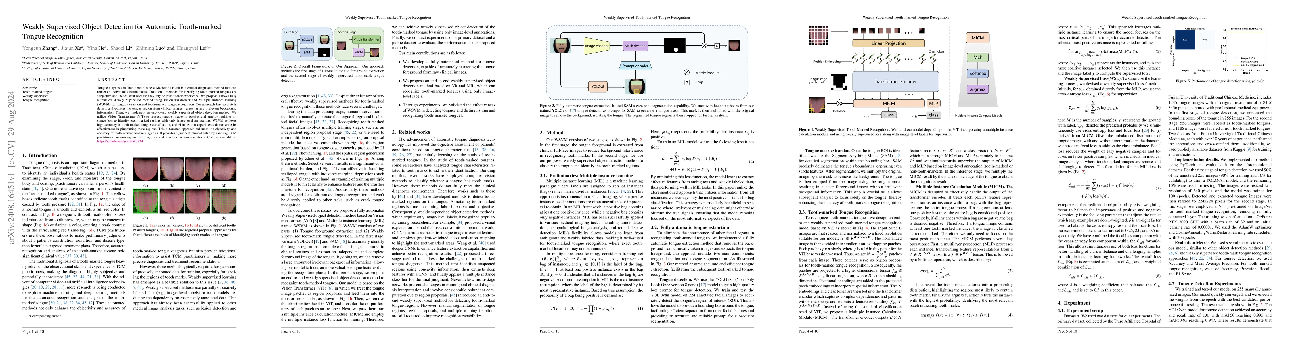 Thumbnail for Weakly Supervised Object Detection for Automatic Tooth-marked Tongue
  Recognition