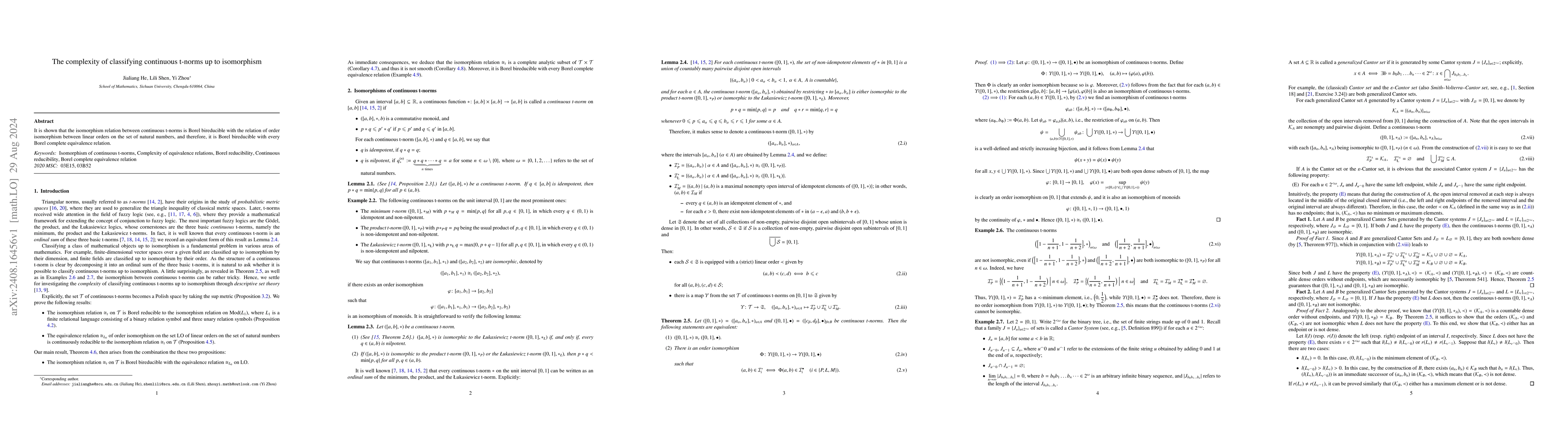 Thumbnail for The complexity of classifying continuous t-norms up to isomorphism