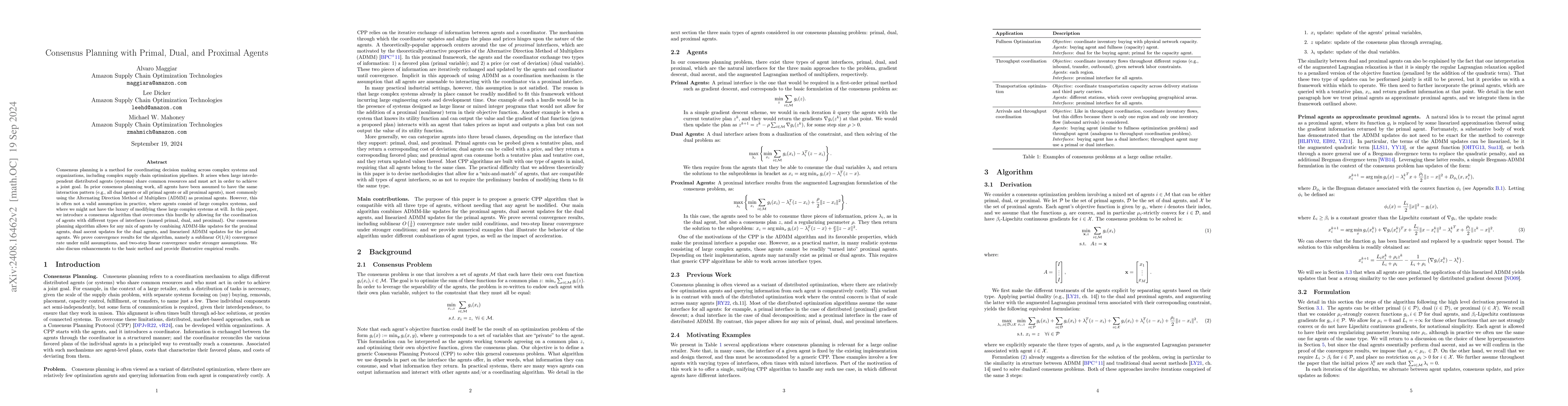 Thumbnail for Consensus Planning with Primal, Dual, and Proximal Agents