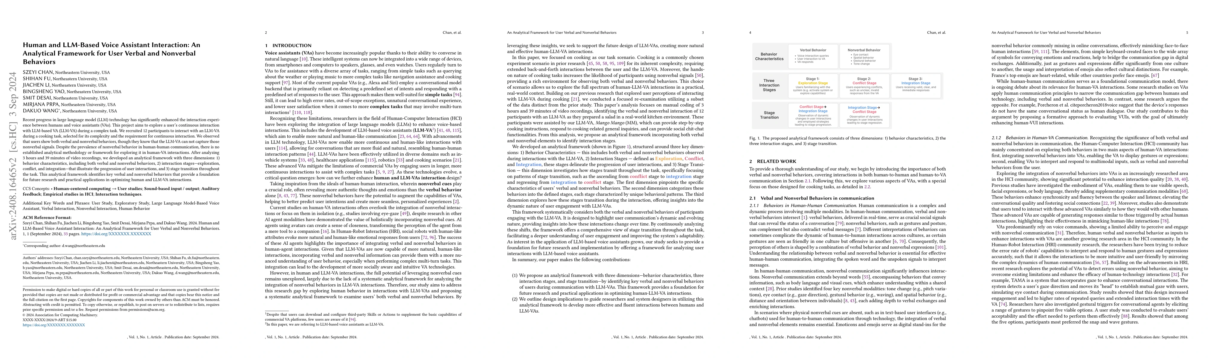 Thumbnail for Human and LLM-Based Voice Assistant Interaction: An Analytical Framework
  for User Verbal and Nonverbal Behaviors