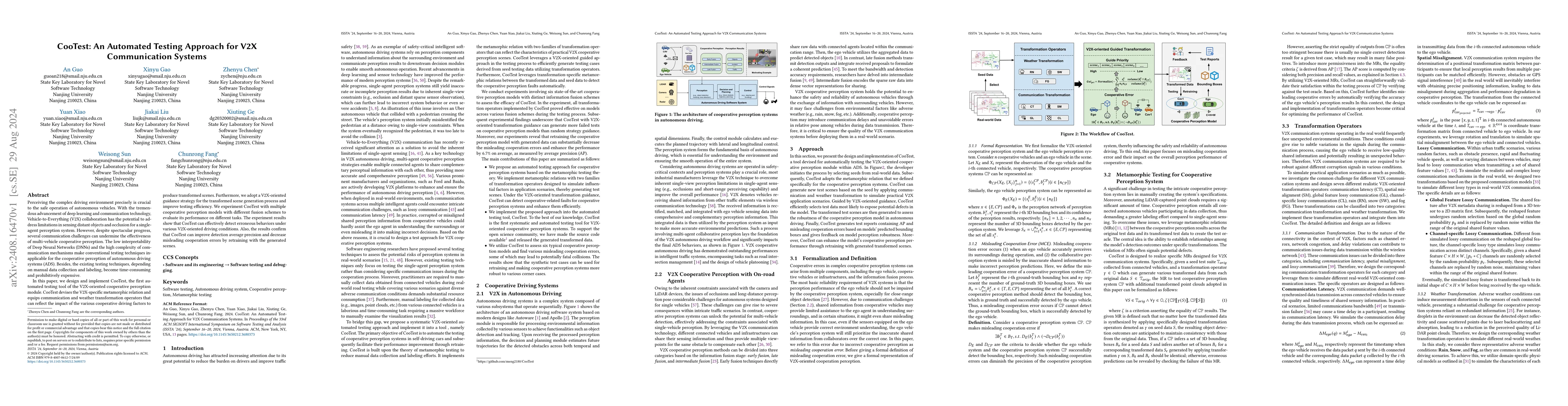 Thumbnail for CooTest: An Automated Testing Approach for V2X Communication Systems