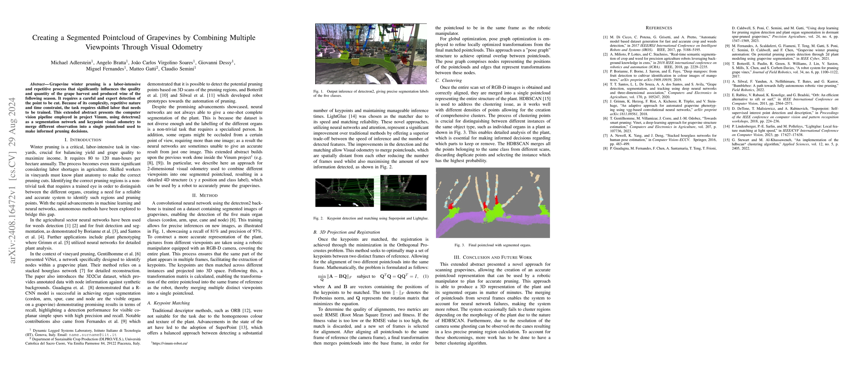 Thumbnail for Creating a Segmented Pointcloud of Grapevines by Combining Multiple
  Viewpoints Through Visual Odometry