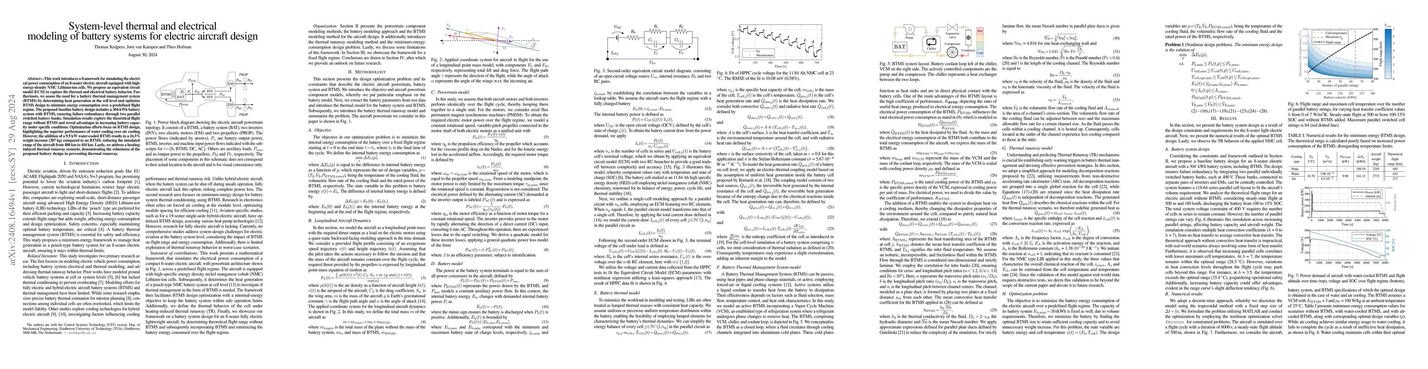 Thumbnail for System-level thermal and electrical modeling of battery systems for
  electric aircraft design