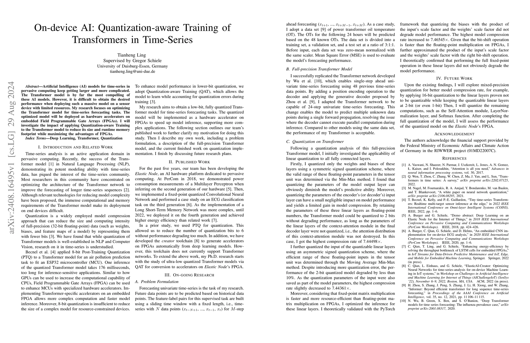 Thumbnail for On-device AI: Quantization-aware Training of Transformers in Time-Series